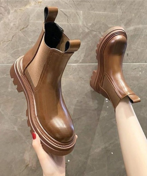 Ritzy(リッツィー)の「サイドゴア ショートブーツ(ブーツ・レディース・ブラウン/ブラック・23/23.5/25/24.5/24)」の3枚目の写真