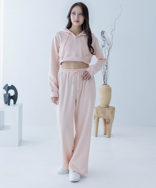 PGG◾️セットアップ◾️フルジップパーカー　スカート　アクアグリーン スポンジスウェットフルジップパーカー《ストレッチ