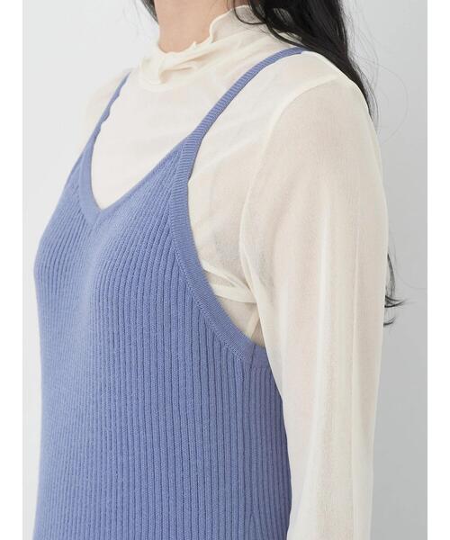 earth music&ecology(アースミュージックアンドエコロジー)の「SET2点シャギーニット+リブワンピース(ワンピース・レディース・ブラック/グレイッシュベージュ/ブルー・FREE)」の19枚目の写真