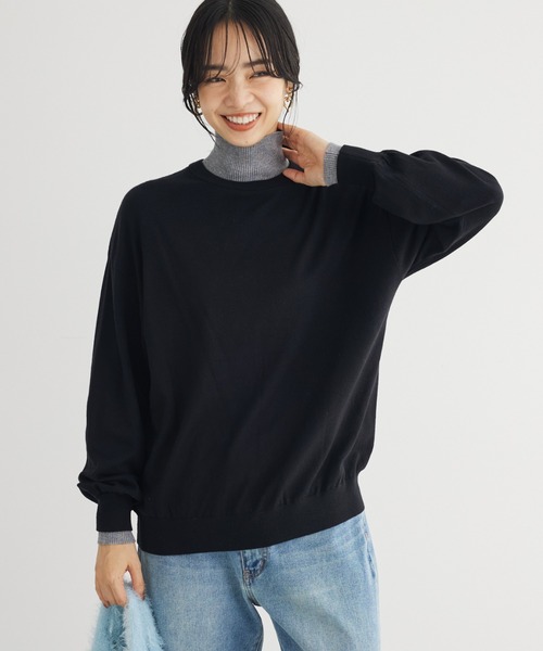 AJUGA.（アジュガ）の「■AJUGA.×GP レイヤードハイネックニット（ニット/セーター・レディース・グレー/ブラック/アイボリー・FREE）」の2枚目の写真