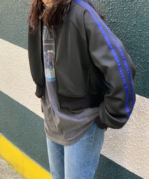 mi via loca | 袖ライン ショートトラックジャケット(ジャージ)