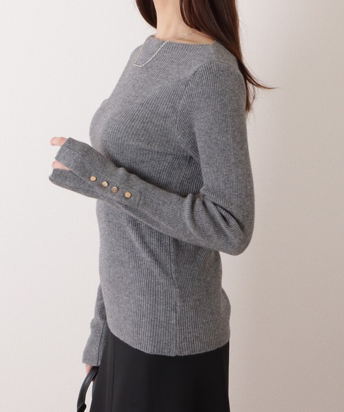 極美品 papas ハーフボタン リネンニット L ブルー 極美品 papas ハーフボタン リネンニット L ブルー