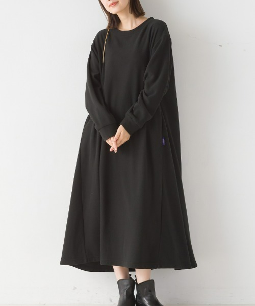 OMNES(オムネス)の「ふわ軽静電気防止マイクロフリースフレアワンピース長袖(ワンピース・レディース・パープル/キャメル/チャコールグレー/ブラック・FREE)」の5枚目の写真