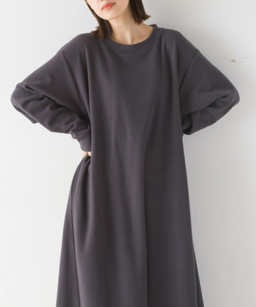 OMNES(オムネス)の「ふわ軽静電気防止マイクロフリースフレアワンピース長袖(ワンピース・レディース・パープル/キャメル/チャコールグレー/ブラック・FREE)」の10枚目の写真