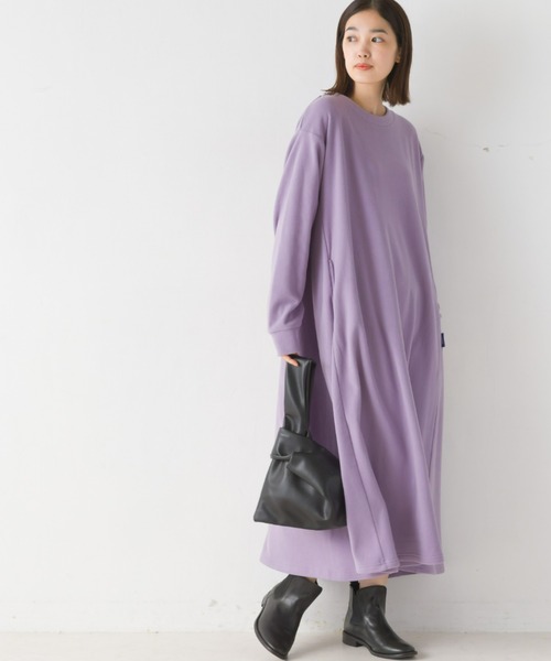 OMNES(オムネス)の「ふわ軽静電気防止マイクロフリースフレアワンピース長袖(ワンピース・レディース・パープル/キャメル/チャコールグレー/ブラック・FREE)」の18枚目の写真