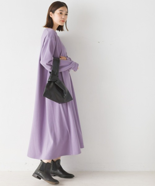 OMNES(オムネス)の「ふわ軽静電気防止マイクロフリースフレアワンピース長袖(ワンピース・レディース・パープル/キャメル/チャコールグレー/ブラック・FREE)」の19枚目の写真