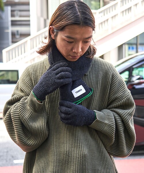 TEMBEA モヘアマフラー TEMBEA 「TEMBEA」 マフラー ONE SIZE ライトグレー メンズ