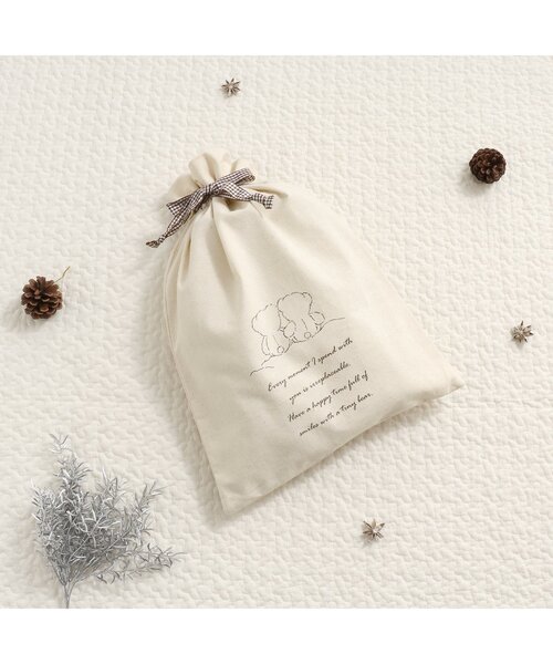 apres les cours（アプレレクール）の「tiny bear 窓付き巾着（ラッピングキット・キッズ・ベージュ・FREE）」の3枚目の写真