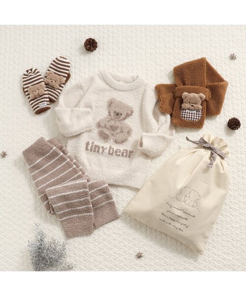 apres les cours（アプレレクール）の「tiny bear 窓付き巾着（ラッピングキット・キッズ・ベージュ・FREE）」の4枚目の写真