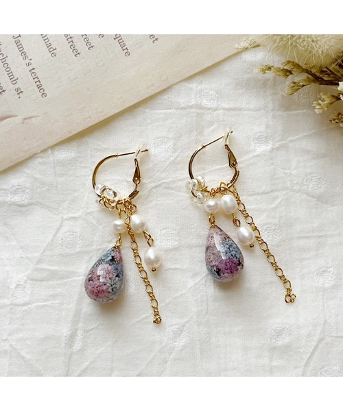 tone(トーン)の「【in the Park】お花のしずく2wayピアス(MA)(ピアス(両耳用)・レディース・ピンク系その他/ブルー系その他・FREE)」の6枚目の写真