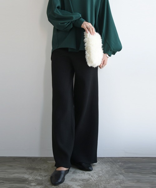 and it_（アンドイット）の「セミワイドリブニットパンツ（その他パンツ・レディース・オレンジ/パープル/ベージュ/ブルー/モカ/ライトグリーン/スモークピンク/ブラック/グリーン・FREE）」の13枚目の写真