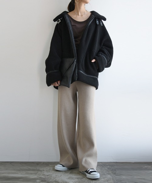 and it_（アンドイット）の「セミワイドリブニットパンツ（その他パンツ・レディース・オレンジ/パープル/ベージュ/ブルー/モカ/ライトグリーン/スモークピンク/ブラック/グリーン・FREE）」の16枚目の写真