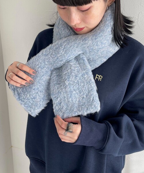 COLD BREAKER(コールドブレーカー)の「【Coldbreaker/コールドブレーカー】ボアティペット(マフラー・レディース・キナリ/サーモンピンク/ライトグレー/ライトブルー/ベージュ・FREE)」の10枚目の写真