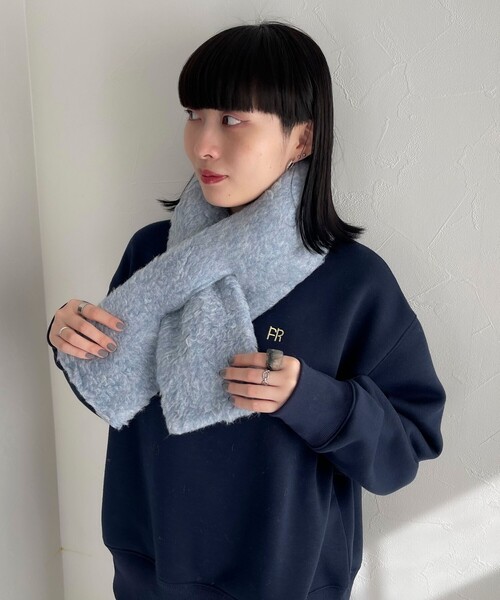 COLD BREAKER(コールドブレーカー)の「【Coldbreaker/コールドブレーカー】ボアティペット(マフラー・レディース・キナリ/サーモンピンク/ライトグレー/ライトブルー/ベージュ・FREE)」の11枚目の写真