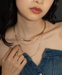 3連 チェーン 平スネーク ネックレス