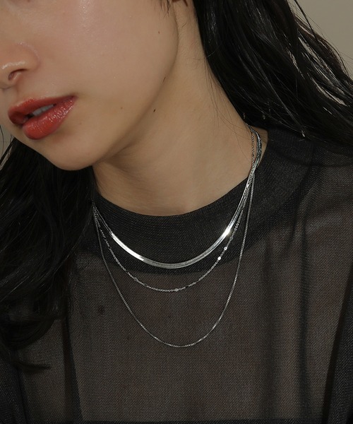 voov（ブーブ）の「3連 チェーン 平スネーク ネックレス（ネックレス・レディース・ゴールド/シルバー・フリー）」の15枚目の写真