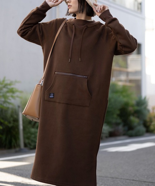 【セール】Double pocket sweatshirt dress(ワンピース)|S\'more(スモア)