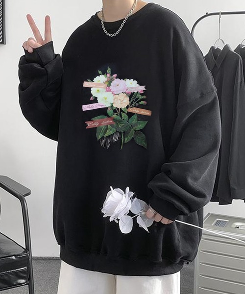 Anchor Smith（アンカー スミス）の「グラフィックアソート ビッグシルエット プルオーバースウェット（スウェット・メンズ・ホワイト系2/ホワイト系3/ブラウン系2/ブルー系1/グレー系4/ブラウン系1/ライトグレー系4/グレー系2/ライトグレー系2/ライトグレー系3/ブラック系3/ブラック系4/ブラック系1/ブラック系2・M/L/XL）」の3枚目の写真