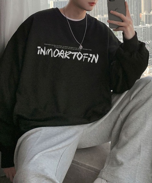 Anchor Smith（アンカー スミス）の「グラフィックアソート ビッグシルエット プルオーバースウェット（スウェット・メンズ・ホワイト系2/ホワイト系3/ブラウン系2/ブルー系1/グレー系4/ブラウン系1/ライトグレー系4/グレー系2/ライトグレー系2/ライトグレー系3/ブラック系3/ブラック系4/ブラック系1/ブラック系2・M/L/XL）」の4枚目の写真