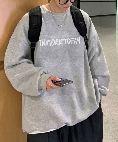 Anchor Smith（アンカー スミス）の「グラフィックアソート ビッグシルエット プルオーバースウェット（スウェット・メンズ・ホワイト系2/ホワイト系3/ブラウン系2/ブルー系1/グレー系4/ブラウン系1/ライトグレー系4/グレー系2/ライトグレー系2/ライトグレー系3/ブラック系3/ブラック系4/ブラック系1/ブラック系2・M/L/XL）」の7枚目の写真