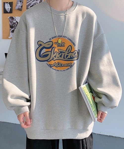 Anchor Smith（アンカー スミス）の「グラフィックアソート ビッグシルエット プルオーバースウェット（スウェット・メンズ・ホワイト系2/ホワイト系3/ブラウン系2/ブルー系1/グレー系4/ブラウン系1/ライトグレー系4/グレー系2/ライトグレー系2/ライトグレー系3/ブラック系3/ブラック系4/ブラック系1/ブラック系2・M/L/XL）」の8枚目の写真