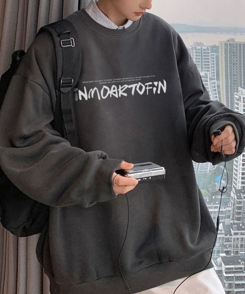 Anchor Smith（アンカー スミス）の「グラフィックアソート ビッグシルエット プルオーバースウェット（スウェット・メンズ・ホワイト系2/ホワイト系3/ブラウン系2/ブルー系1/グレー系4/ブラウン系1/ライトグレー系4/グレー系2/ライトグレー系2/ライトグレー系3/ブラック系3/ブラック系4/ブラック系1/ブラック系2・M/L/XL）」の10枚目の写真