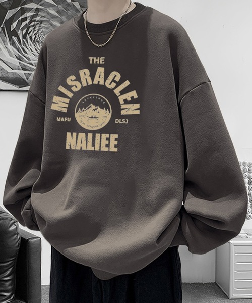 Anchor Smith（アンカー スミス）の「グラフィックアソート ビッグシルエット プルオーバースウェット（スウェット・メンズ・ホワイト系2/ホワイト系3/ブラウン系2/ブルー系1/グレー系4/ブラウン系1/ライトグレー系4/グレー系2/ライトグレー系2/ライトグレー系3/ブラック系3/ブラック系4/ブラック系1/ブラック系2・M/L/XL）」の11枚目の写真