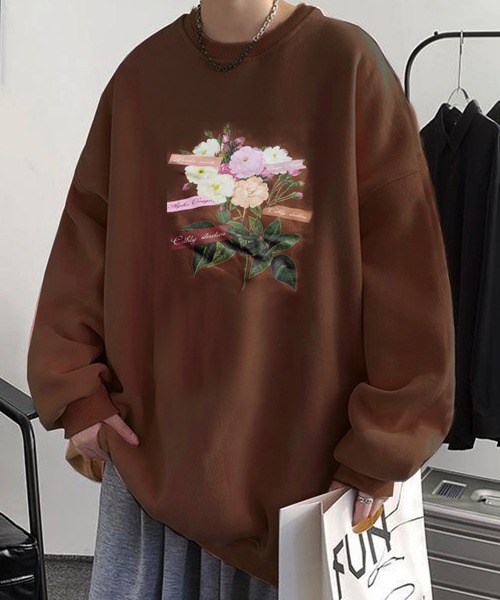 Anchor Smith（アンカー スミス）の「グラフィックアソート ビッグシルエット プルオーバースウェット（スウェット・メンズ・ホワイト系2/ホワイト系3/ブラウン系2/ブルー系1/グレー系4/ブラウン系1/ライトグレー系4/グレー系2/ライトグレー系2/ライトグレー系3/ブラック系3/ブラック系4/ブラック系1/ブラック系2・M/L/XL）」の12枚目の写真