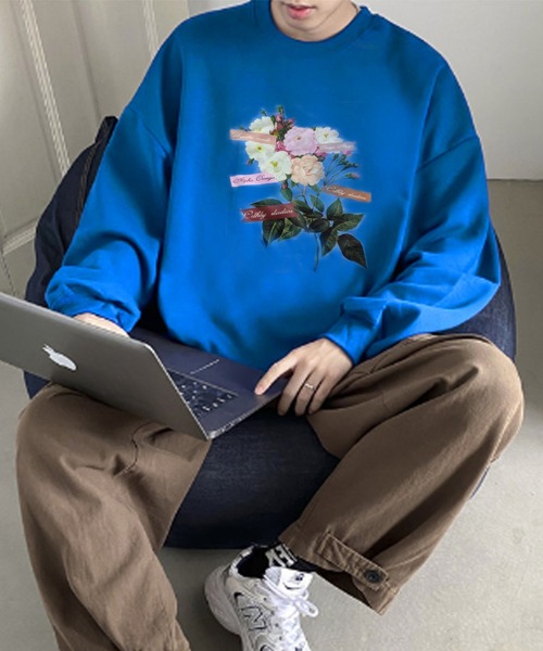 Anchor Smith（アンカー スミス）の「グラフィックアソート ビッグシルエット プルオーバースウェット（スウェット・メンズ・ホワイト系2/ホワイト系3/ブラウン系2/ブルー系1/グレー系4/ブラウン系1/ライトグレー系4/グレー系2/ライトグレー系2/ライトグレー系3/ブラック系3/ブラック系4/ブラック系1/ブラック系2・M/L/XL）」の14枚目の写真