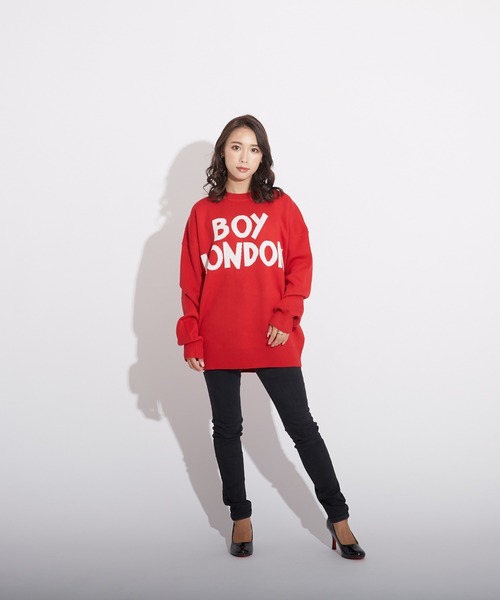 BOY LONDON(ボーイロンドン)の「【BOY LONDON】LOGO KNIT PULLOVER(ニット/セーター・メンズ・レッド・M/L/S)」の8枚目の写真