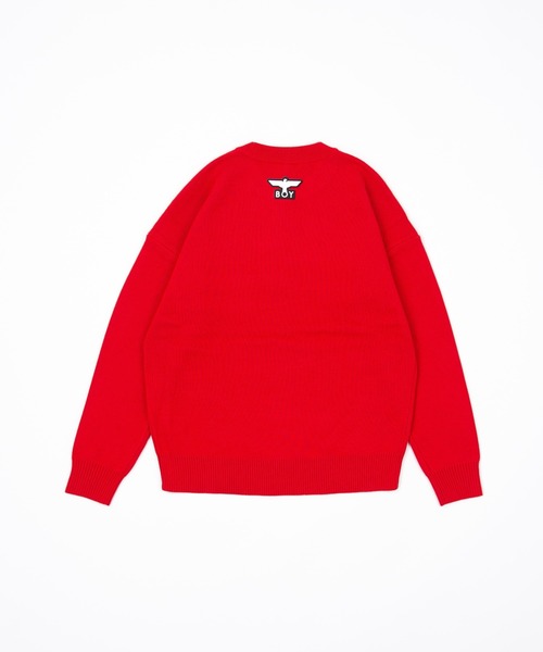 BOY LONDON(ボーイロンドン)の「【BOY LONDON】LOGO KNIT PULLOVER(ニット/セーター・メンズ・レッド・M/L/S)」の2枚目の写真