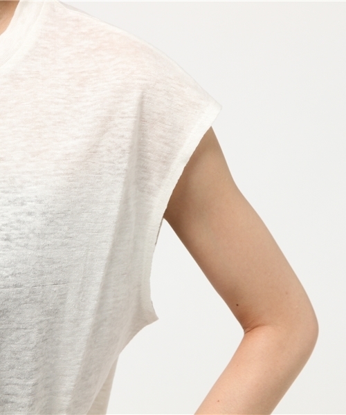 IKUMI（イクミ）の「ノースリーブT（ニット/セーター・レディース・オフホワイト/ブラック・ﾌﾘ-）」の7枚目の写真