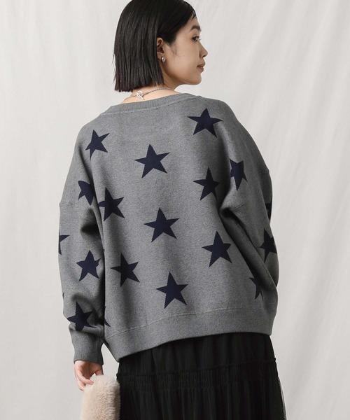 Torrazzo Donna(トラッゾドンナ)の「星柄インターシャニット(ニット/セーター・レディース・グレー系・38)」の9枚目の写真