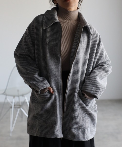 セール】フロントジップカバーオールジャケット/コーデュロイシャツ