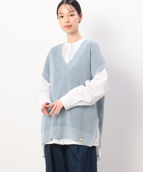 ONIGIRI（オニギリ）の「デニム ニットベスト（ニット/セーター）」 - WEAR
