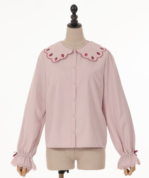 axes femme kawaii（アクシーズファムカワイイ）の「スカラップ苺刺繍ブラウス（シャツ/ブラウス・レディース・ホワイト/ピンク・MEDIUM）」の22枚目の写真