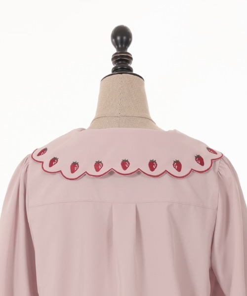 axes femme kawaii（アクシーズファムカワイイ）の「スカラップ苺刺繍ブラウス（シャツ/ブラウス・レディース・ホワイト/ピンク・MEDIUM）」の14枚目の写真