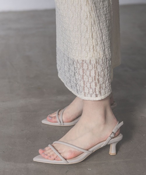 A part by（アパートバイ）の「ポインテッドヒールサンダル（サンダル・レディース・アイボリー/ブラック/ブラウン・MEDIUM/LARGE）」の5枚目の写真