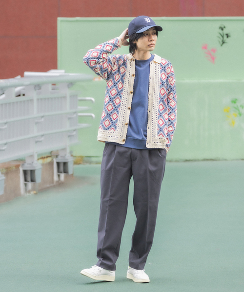 417 EDIFICE（フォーワンセブンエディフィス）の「クロシェニット ポロカーディガン（カーディガン/ボレロ・メンズ・ベージュ/ブラック・MEDIUM/LARGE）」の18枚目の写真