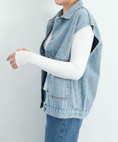 Miniministore(ミニミニストア)の「無地ニットトップス Vネック レディース(ニット/セーター・レディース・ブラック/ブルー/グレー/ホワイト/ダークベージュ/ライトベージュ・FREE)」の8枚目の写真