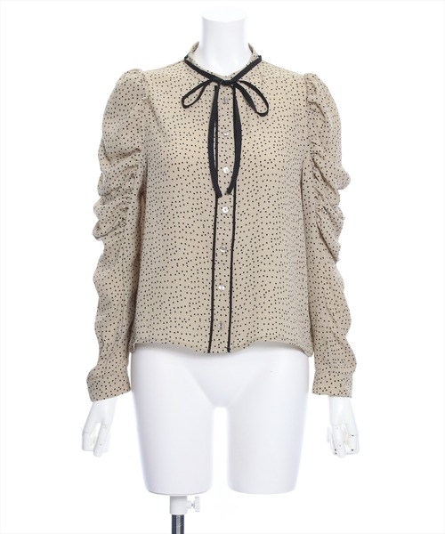 clear（クリア）の「≪再入荷≫リボン付きドットブラウス［大人 カジュアル 着回し力抜群］（シャツ/ブラウス・レディース・ベージュ/ブラック/オフホワイト・F）」の13枚目の写真