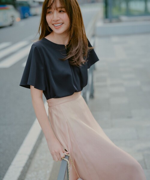 ANY SIS(エニィスィス)の「箔ヴィンテージライクシフォン スカート(スカート・レディース・ライトグレー系/ピンク系・1/3/2)」の3枚目の写真