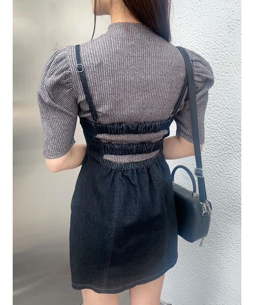 EATME(イートミー)の「カットアウトフロントZIPリブTOP(ニット/セーター・レディース・ブラック/ベージュ/グレー・FREE)」の7枚目の写真