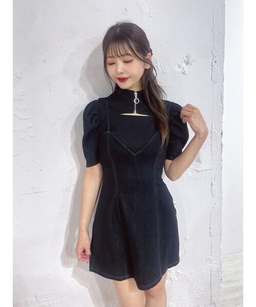 EATME(イートミー)の「カットアウトフロントZIPリブTOP(ニット/セーター・レディース・ブラック/ベージュ/グレー・FREE)」の12枚目の写真