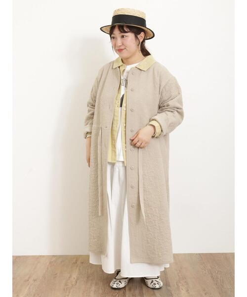 Samansa Mos2（サマンサ モスモス）の「フラワーキルトウエスト絞りロングコート（その他アウター・レディース・ベージュ/グレー/オフホワイト・F）」の14枚目の写真