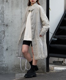 Chico | 【2024SS】ナイロンシアーロングブルゾン(モッズコート)