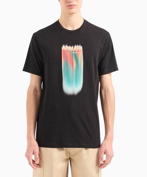 ARMANI EXCHANGE（アルマーニエクスチェンジ）の「【A|X アルマーニ エクスチェンジ】デザインロゴ　半袖クルーネックTシャツ/REGULAR（Tシャツ/カットソー・メンズ・ブラック/ホワイト・X-SMALL/X-LARGE/SMALL/MEDIUM/LARGE/XX-LARGE）」の2枚目の写真