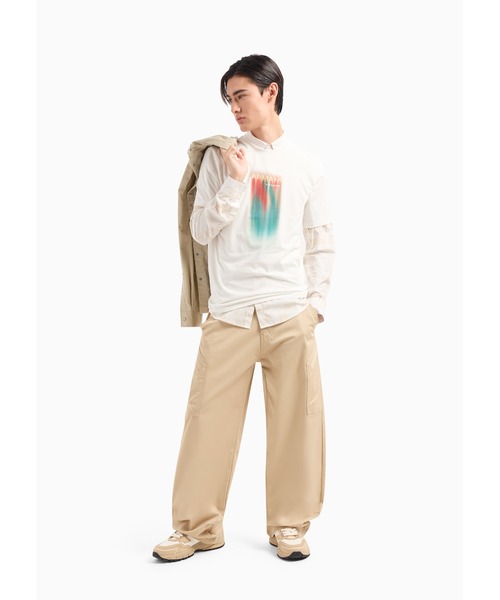 ARMANI EXCHANGE（アルマーニエクスチェンジ）の「【A|X アルマーニ エクスチェンジ】デザインロゴ　半袖クルーネックTシャツ/REGULAR（Tシャツ/カットソー・メンズ・ブラック/ホワイト・X-SMALL/X-LARGE/SMALL/MEDIUM/LARGE/XX-LARGE）」の4枚目の写真