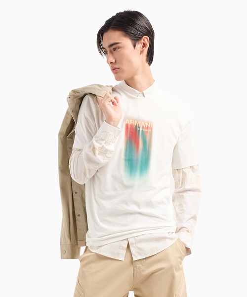 ARMANI EXCHANGE（アルマーニエクスチェンジ）の「【A|X アルマーニ エクスチェンジ】デザインロゴ　半袖クルーネックTシャツ/REGULAR（Tシャツ/カットソー・メンズ・ブラック/ホワイト・X-SMALL/X-LARGE/SMALL/MEDIUM/LARGE/XX-LARGE）」の7枚目の写真