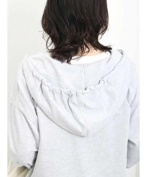 Samansa Mos2 blue（サマンサモスモスブルー）の「◎ミニ裏毛スキッパーパーカー（Tシャツ/カットソー・レディース・ブラック/トップグレー/オフホワイト・F）」の21枚目の写真